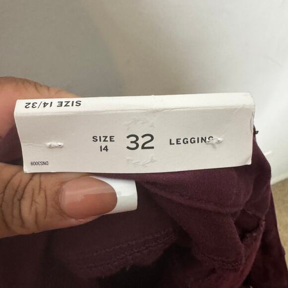 LOFT Burgundy Skinny Legging Jeans Women’s Size 14 / 32 Stretch Pants - Picture 11 of 14